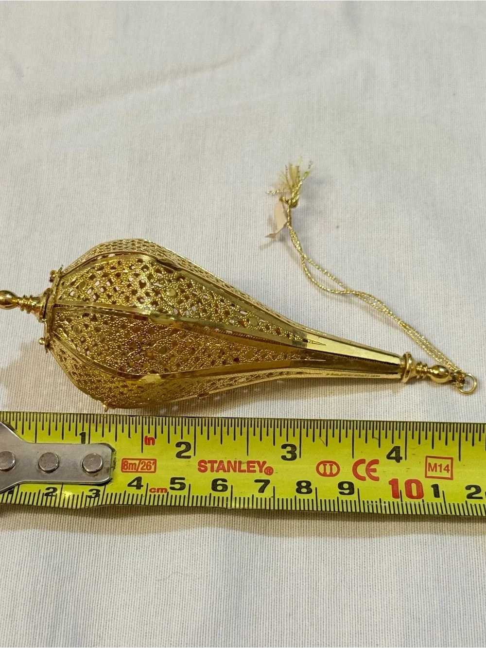 BALDWIN 24kt GOLD FINISH BRASS DROPLET CHRISTMAS ORNAMENT 77020.010 Lot of 2 VTG